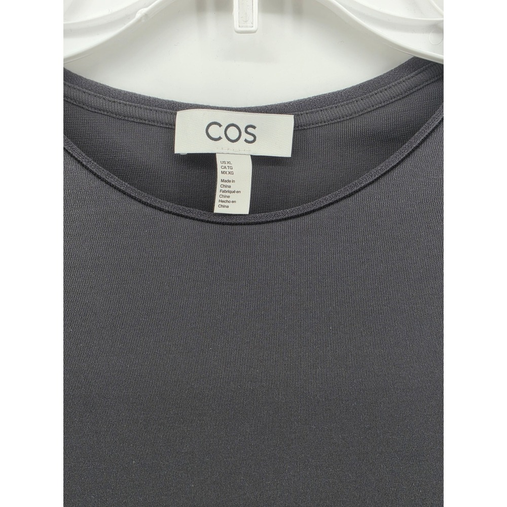 COS Charcoal Grey Crew Neck T-Shirt Relaxed Fit Short Sleeve XL - Picture 2 of 10